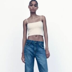 Zara fuzzy crop top